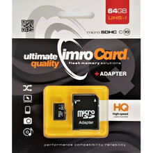 Mälukaart Imro Micro SDHC PAMIMRSDG0009, UHS-I, CL10, 64GB