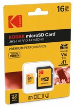 Mälukaart Kodak EKMSDM16GHC10K, microSDHC, UHS-I, CL10, 16GB