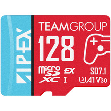 Mälukaart Team Group Apex SD7.1 MicroSDXC, 128GB, punane/sinine