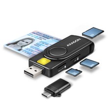 Kaardilugeja Axagon CRE-SMP2A, USB-A + USB-C, SD/microSD/SIM