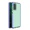 Hurtel Spring ümbris, Samsung Galaxy A72 4G, läbipaistev TPU värvilise raamiga, tumesinine