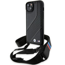 BMW M Edition Carbon Stripe & Strap BMHCP15M23PSCCK ümbris, Apple iPhone 15 Plus/14 Plus, must