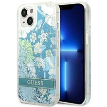 Telefoniümbris Guess GUHCP14SLFLSN Flower Liquid Glitter, Apple iPhone 14, roheline