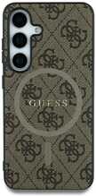 Telefoniümbris Guess Leather 4G Colored Ring Classic Logo MagSafe, Samsung Galaxy S25 Ultra, pruun