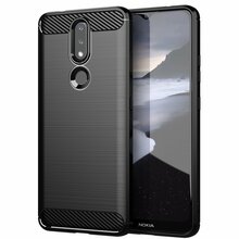 Hurtel Carbon Case painduv TPU kate, Nokia 2.4, must
