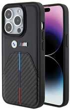 Telefoniümbris BMW Stamped Tricolor Stripe BMHCP15L22NSTB, Apple iPhone 15 Pro, must