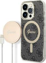 Telefoniümbris Guess GUBPP14LH4EACSK 4G Print MagSafe, Apple iPhone 14 Pro, must
