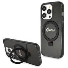 Telefoniümbris Guess Ring Stand Script Glitter MagSafe GUHMP13XHRSGSK, iPhone 13 Pro Max, must