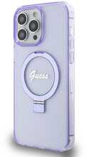 Telefoniümbris Guess Ring Stand Script Glitter MagSafe GUHMP15XHRSGSU, iPhone 15 Pro Max, lilla