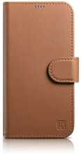 Telefoniümbris iCarer Wallet 2in1, Apple iPhone 14 Pro Max, nahast, pruun