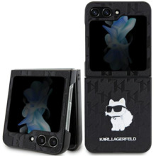Karl Lagerfeld Saffiano Monogram Choupette Pin KLHCZF5SAPCHNPK ümbris, Samsung Galaxy Z Flip 5, must