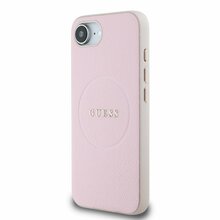 Telefoniümbris Guess Grained Classic Logo MagSafe, Apple iPhone 16e, roosa
