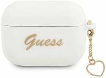 Kõrvaklappide ümbris Guess GUAPLSCHSH Silicone Charm Heart Collection, Apple AirPods Pro, valge