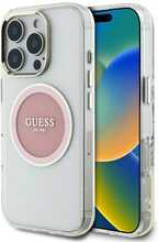 Telefoniümbris Guess IML Metal Colored Circle Classic Logo MagSafe, Apple iPhone 16 Pro Max, roosa