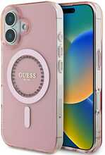 Telefoniümbris Guess IML Rhinestones MagSafe, Apple iPhone 16, roosa