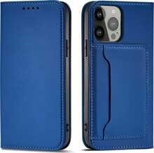 Telefoniümbris Hurtel Magnet Card, Apple iPhone 14 Plus, sinine
