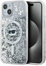 Telefoniümbris Karl Lagerfeld Liquid Glitter Choupette Head MagSafe KLHMP14SLGCHSGH, Apple iPhone 14/15/13, läbipaistev