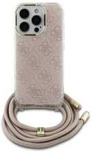 Telefoniümbris Guess GUHCP16SHC4SEP Crossbody Cord 4G Print, Apple iPhone 16, roosa