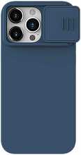 Telefoniümbris Nillkin CamShield Silky Silicone, Apple iPhone 15 Pro, tumesinine