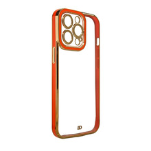 Fashion Gold Frame Gel ümbris, Apple iPhone 13 Pro Max, punane