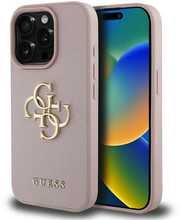 Telefoniümbris Guess PU Grained 4G Metal Logo, Apple iPhone 15 Pro, roosa