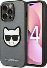 Telefoniümbris Karl Lagerfeld KLHCP14LSAPCHG Saffiano Choupette Head Patch, Apple iPhone 14 Pro, hõbedane