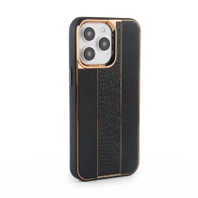 Nahast ümbris iLike Customized, Apple iPhone 15 Pro, must