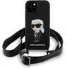 Telefoniümbris Karl Lagerfeld KLHCP15SSCBSKNK Crossbody Silicone Ikonik, Apple iPhone 15, must