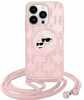Telefoniümbris Karl Lagerfeld IML Crossbody Monogram KLHMP15XHCKCKLCP, Apple iPhone 15 Pro Max, roosa
