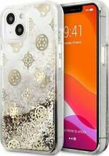 Telefoniümbris Guess Peony Liquid Glitter GUHCP13SLGPEGO, Apple iPhone 13 mini, kuldne