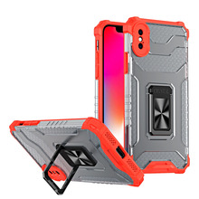 Telefoniümbris Crystal Ring Kickstand Tough Rugged Cover, Apple iPhone XS Max, punane