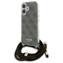 Telefoniümbris Guess GUHCP16SHC4SEW Crossbody Cord 4G Print, Apple iPhone 16, pruun