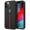 Telefoniümbris Ferrari FEOMSHCP12LBK Off Track Leather Nylon Stripe, Apple iPhone 12 Pro Max, must