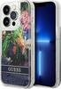 Telefoniümbris Guess GUHCP14LLFLSB Flower Liquid Glitter, Apple iPhone 14 Pro 6.1, sinine
