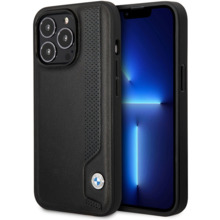 Telefoniümbris BMW Leather Blue Dots BMHCP14X22RBDK, Apple iPhone 14 Pro Max, must
