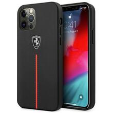 Telefoniümbris Ferrari FEOMSHCP12LBK Off Track Leather Nylon Stripe, Apple iPhone 12 Pro Max, must