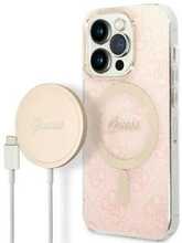 Telefoniümbrise ja laadija komplekt Guess GUBPP14LH4EACSP, Apple iPhone 14 Pro, roosa