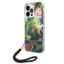 Telefoniümbris Guess GUOHCP14XHFLSB Flower Strap, Apple iPhone 14 Pro Max, sinine