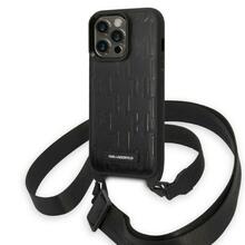 Telefoniümbris Karl Lagerfeld KLHCP14LSTMMK Monogram Plaque Logo Strap, Apple iPhone 14 Pro, must