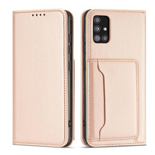 Telefoniümbris Magnet Card Case, Hurtel, Samsung Galaxy A12 5G, roosa