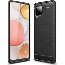 TPU ümbris Hurtel Carbon Flexible Cover, Samsung Galaxy A42 5G, must
