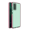Telefoniümbris Spring, Samsung Galaxy A72 4G, läbipaistev TPU geel värvilise raamiga, heleroosa, Hurtel