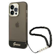 Telefoniümbris Guess GUHCP14LHGCOHK Translucent Pearl Strap, Apple iPhone 14 Pro, must