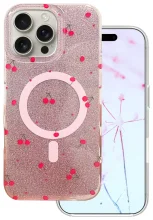 TFO Cherry Mag Glitter ümbris, Apple iPhone 16 Pro Max, MagSafe, punane