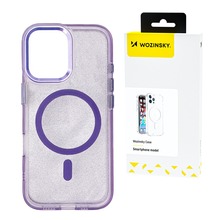 Wozinsky Glitter ümbris MagSafe'iga, Samsung Galaxy S25 Ultra, lilla sädelev