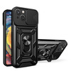 Hybrid Armor Camshield ümbris alusega ja kaamera kattega, Hurtel, Apple iPhone 15 Plus, must