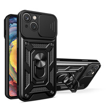 Hybrid Armor Camshield ümbris alusega ja kaamera kattega, Hurtel, Apple iPhone 15 Plus, must