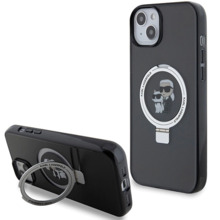 Telefoniümbris Karl Lagerfeld KLHMP15SHMRSKCK Ring Stand, Apple iPhone 15, must