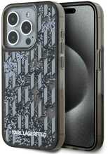 Telefoniümbris Karl Lagerfeld Liquid Glitter Monogram Gradient, Apple iPhone 15 Pro Max, must