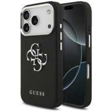 Telefoniümbris Guess Grained Big 4G Classic Logo, iPhone 17 Pro, must